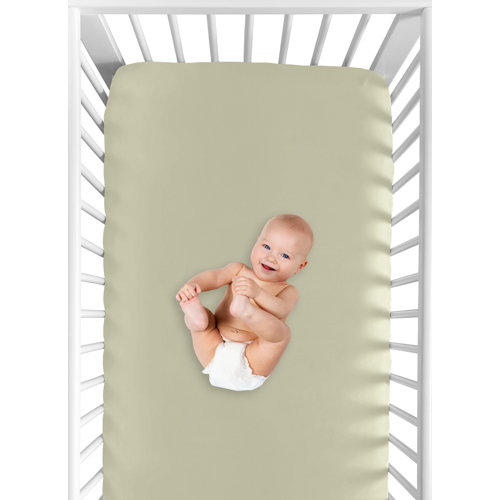 Sweet Jojo Designs Solid Fitted Crib Sheet for the Peony Floral Garden